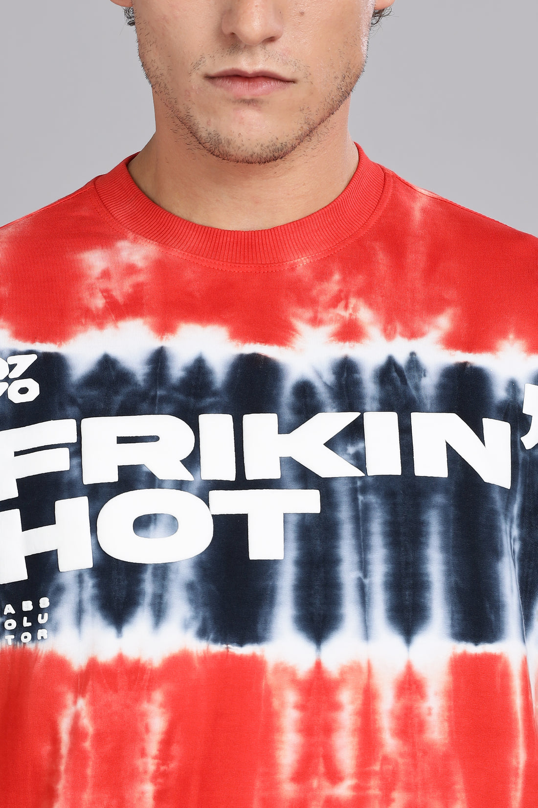 Frikin' Hot | Tie-Dye Puff Printed Relaxed Fit T-Shirt