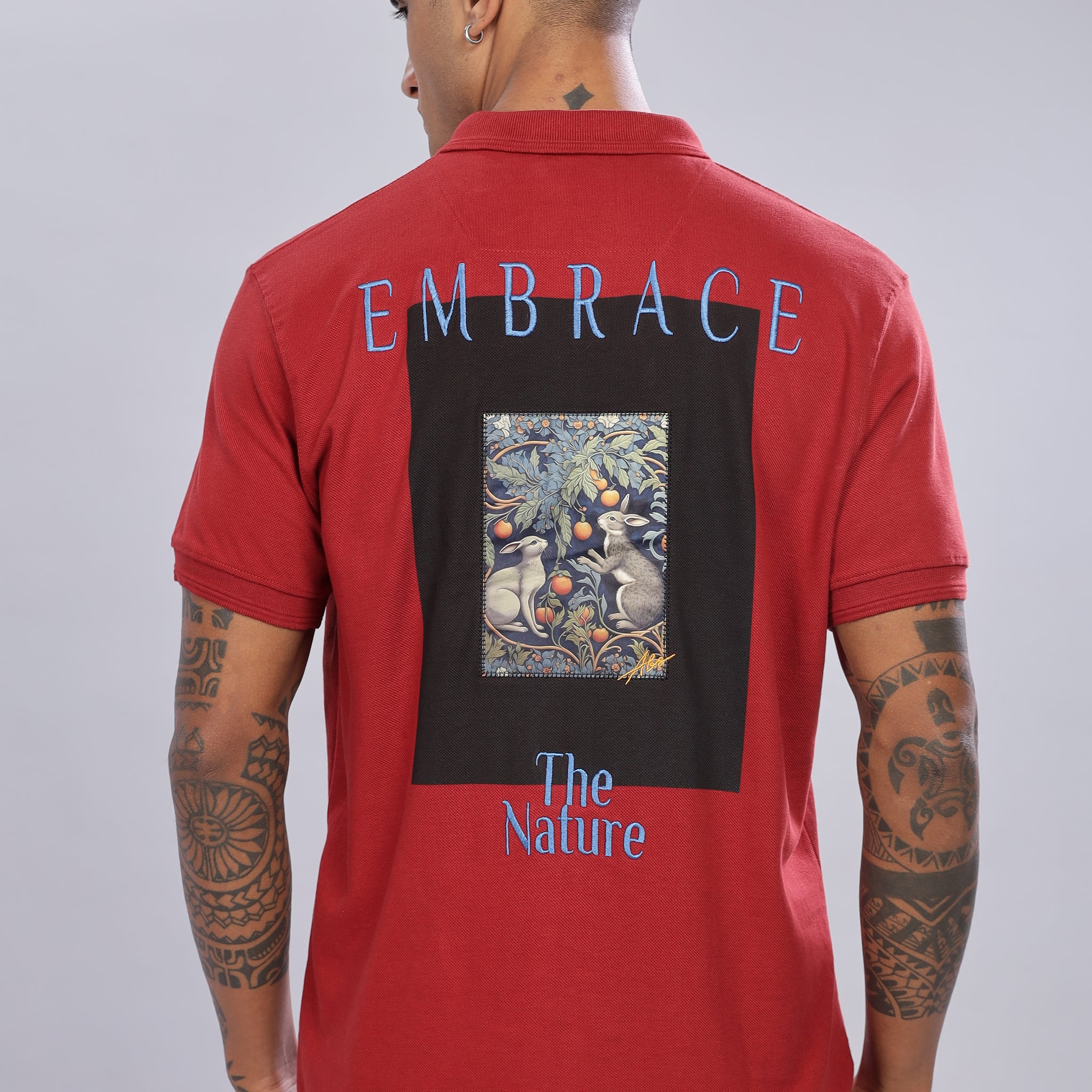 Embrace The Nature Executive Fit Rust color Polo T-Shirt