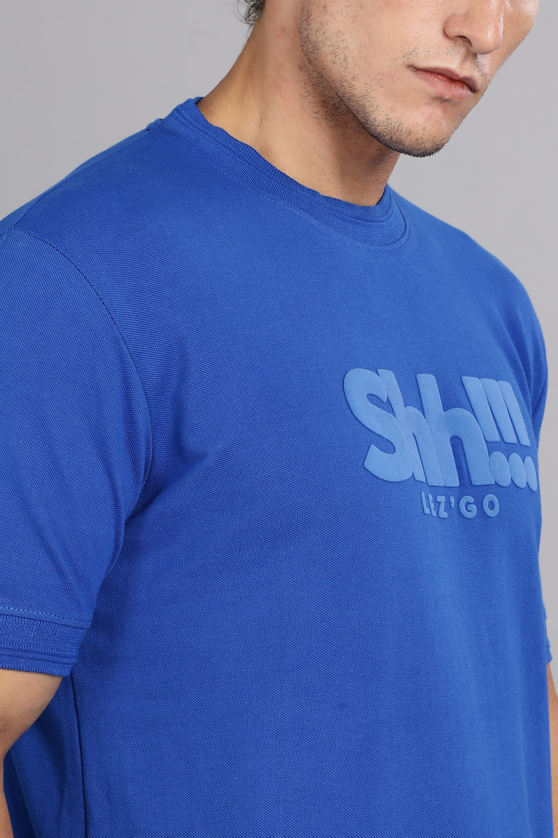 Shh!!! Lez'Go 🤫 | Solid Round Neck Regular fit T-Shirt – Royal Blue