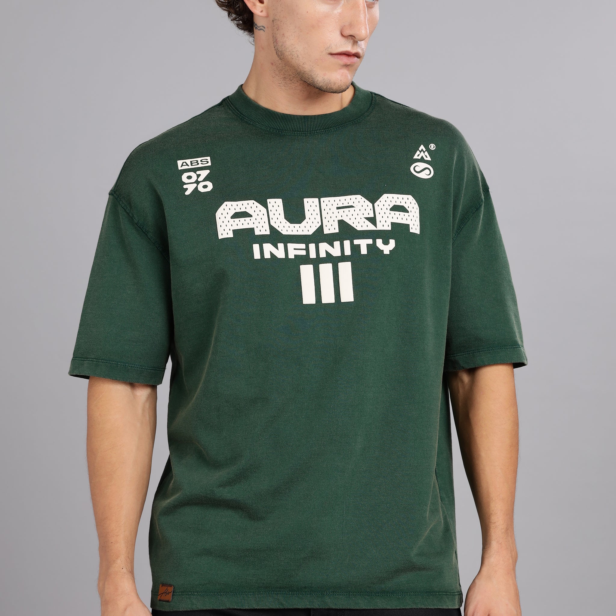 AURA ∞ | Vintage washed Round Neck Oversized T-Shirt