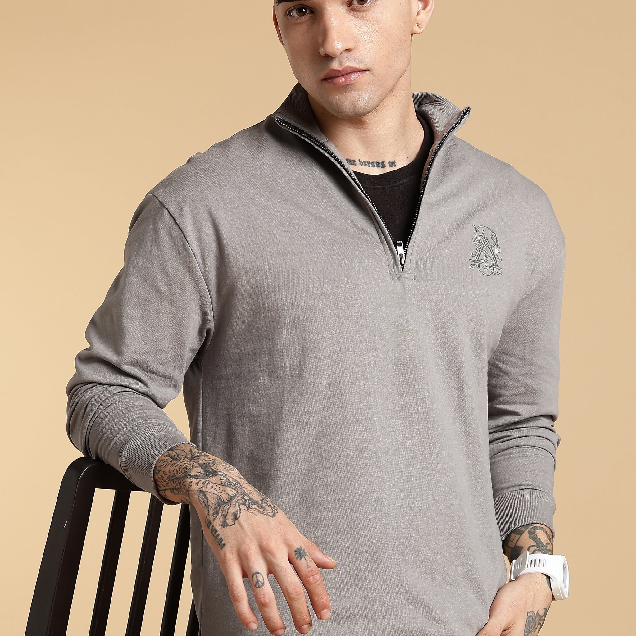 Graphite Grey Zipper Sweatshirt
