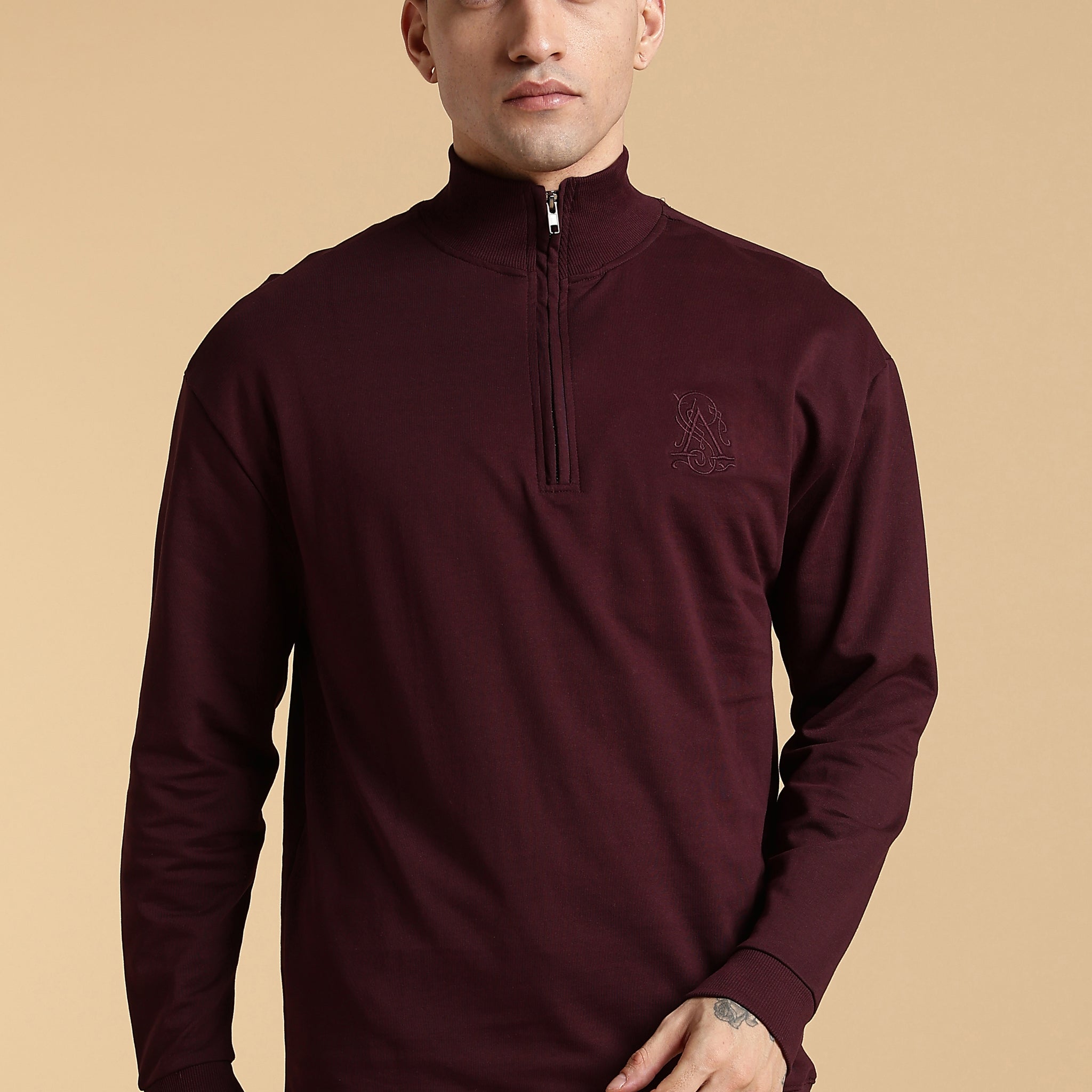 Merlot Wine Zipper Sweatshirt