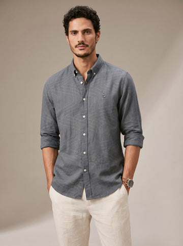 Slate Grey Atelier Terrain Linen Shirt
