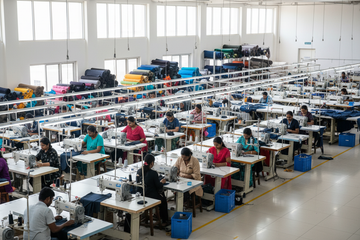 Manufacturing Unit Workers in Casual Wear